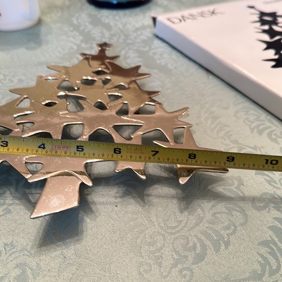 Dansk Metal Christmas Holiday Tree Footed Trivet - Picture 5 of 7